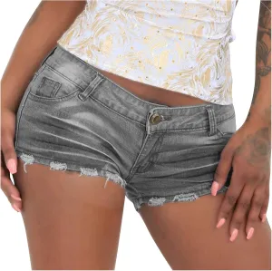 Rvidbe Denim Shorts for Women Teen Girls Casual Summer Comfy High Rise Stretchy Ripped Distressed Jean Shorts with Pockets Womens Jean Shorts High Waisted Shorts for Women Dressy Summer