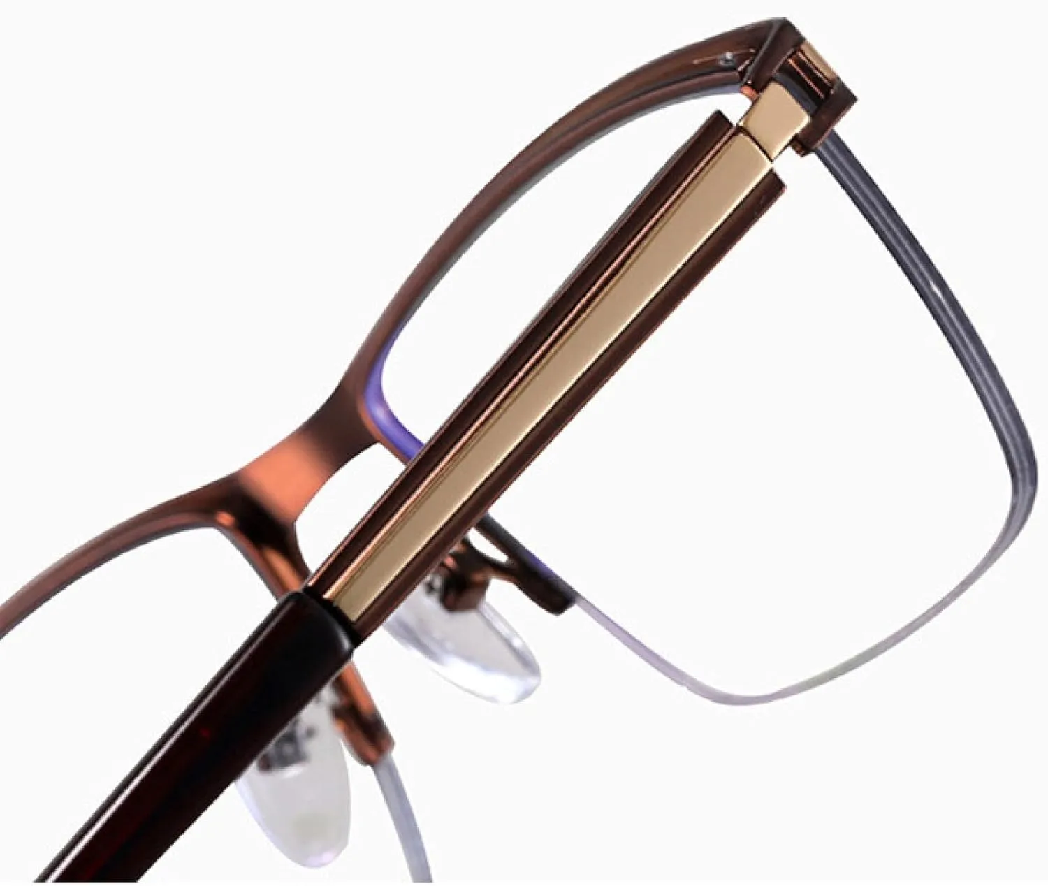 Semi-rimless Business Glasses Comfortable Metal Spring Hinge