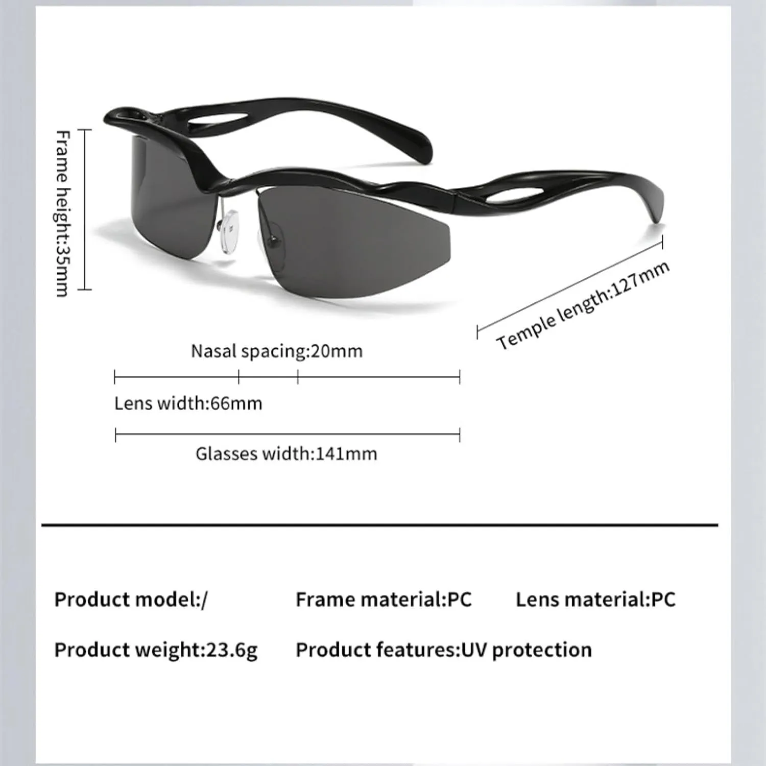 Semi-rimless Cat Eye Sunglasses for Women Men Luxury Vintage Punk Trendy Sports