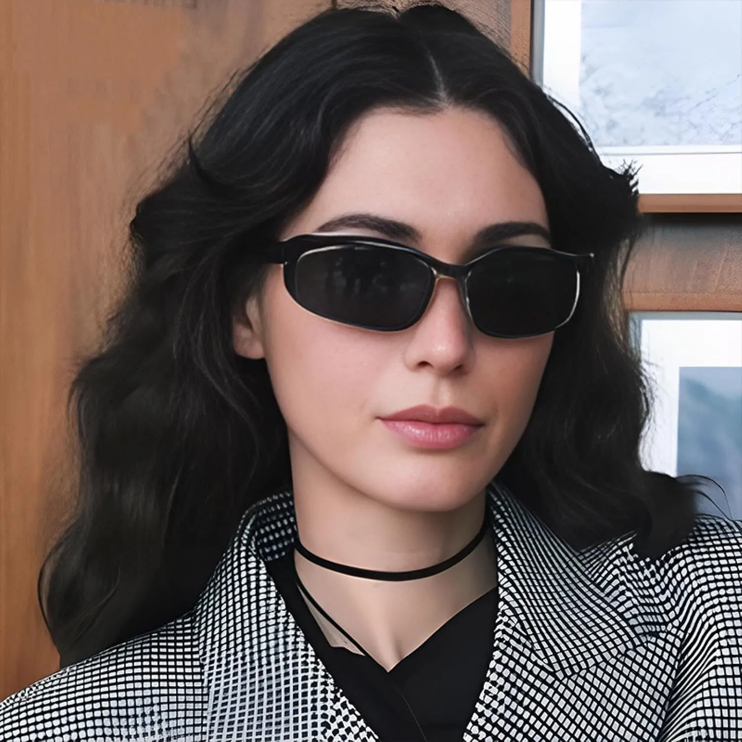 Semi-rimless Cat Eye Sunglasses for Women Men Luxury Vintage Punk Trendy Sports