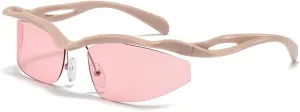 Semi-rimless Cat Eye Sunglasses for Women Men Luxury Vintage Punk Trendy Sports