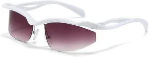 Semi-rimless Cat Eye Sunglasses for Women Men Luxury Vintage Punk Trendy Sports