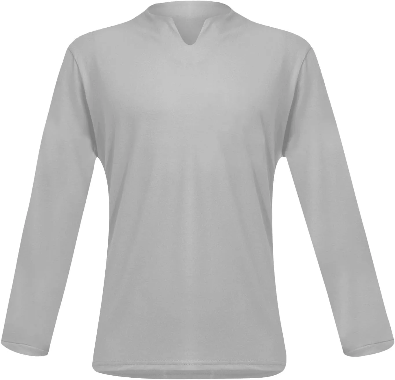 Shirts for Men Fashion Western Long Sleeve Oversized Tshirts Streetwear V Neck Shirt Big and Tall Solid Fall Clothes