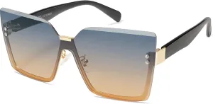 SOJOS Trendy Square Oversized Sunglasses Womens Big Rimless UV400 Ladies Shades SJ1160
