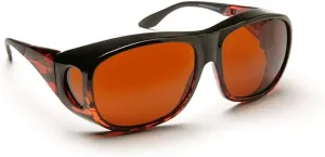 Solar Shield Sunglasses - Polycarbonate Sunglasses for Men and Women -Amber Filtered UV Protection Sunglasses (Large)
