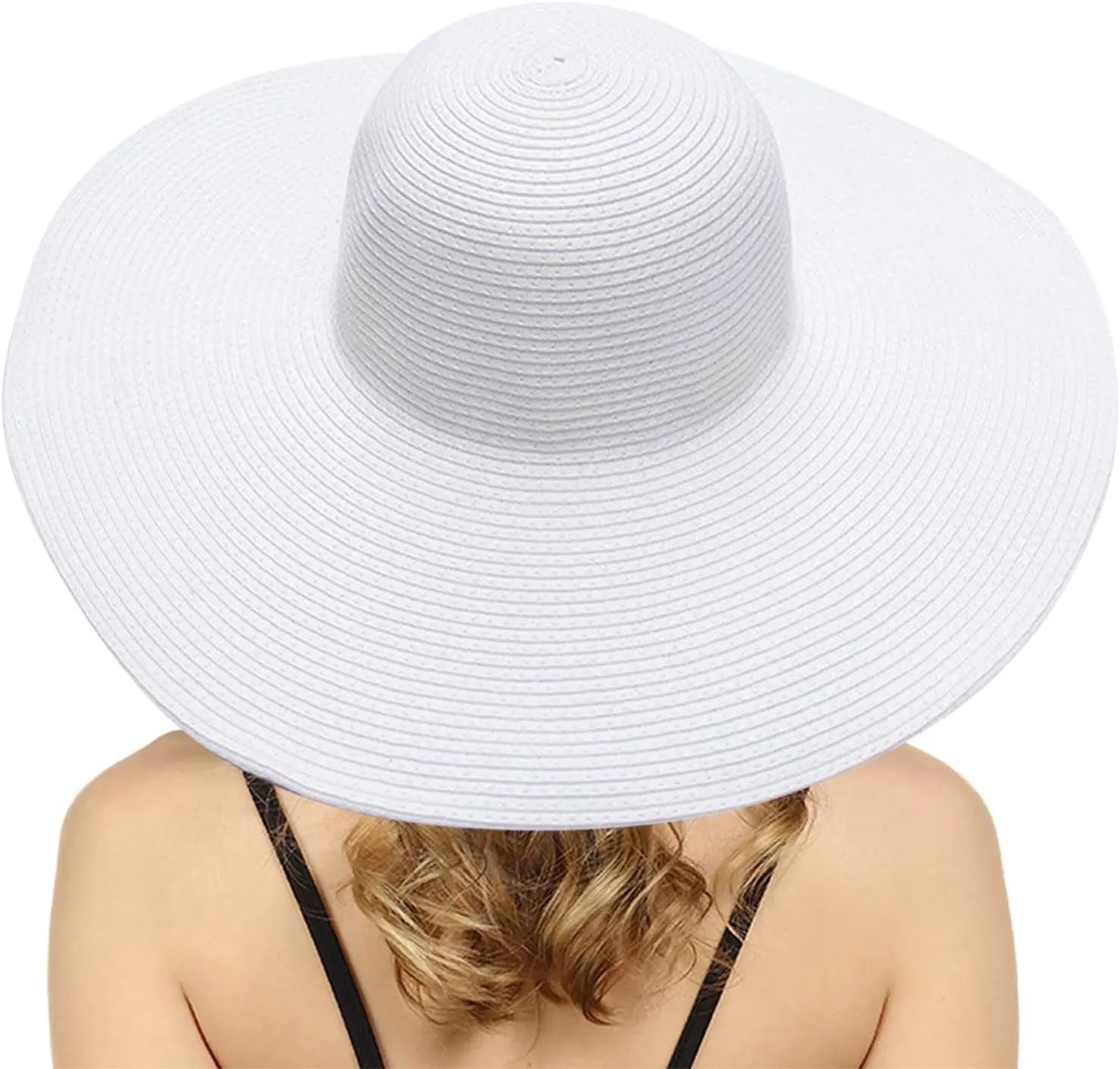Straw Sun Hat Womens Summer Sun UV Protection Hat Wide Brim Foldable Straw Hat Outdoor Traveling Beach Hats