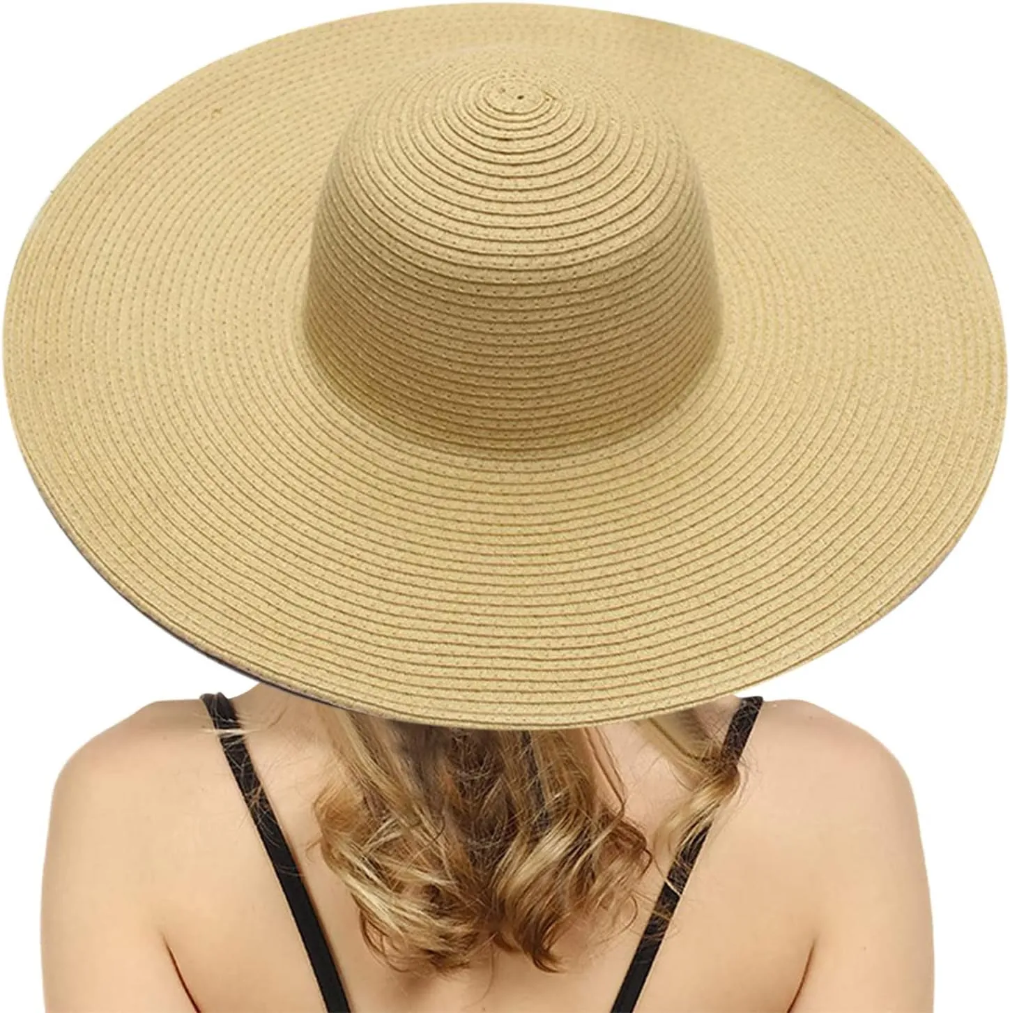 Straw Sun Hat Womens Summer Sun UV Protection Hat Wide Brim Foldable Straw Hat Outdoor Traveling Beach Hats
