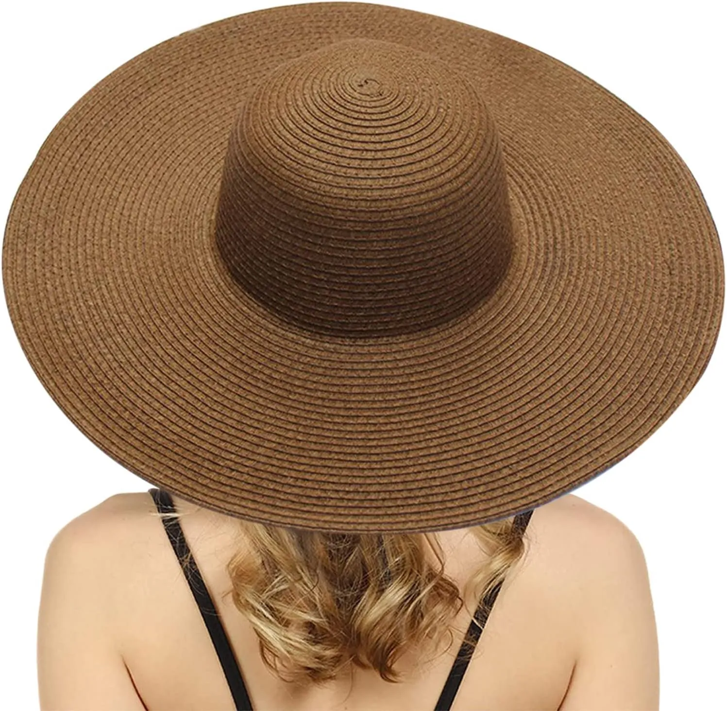 Straw Sun Hat Womens Summer Sun UV Protection Hat Wide Brim Foldable Straw Hat Outdoor Traveling Beach Hats