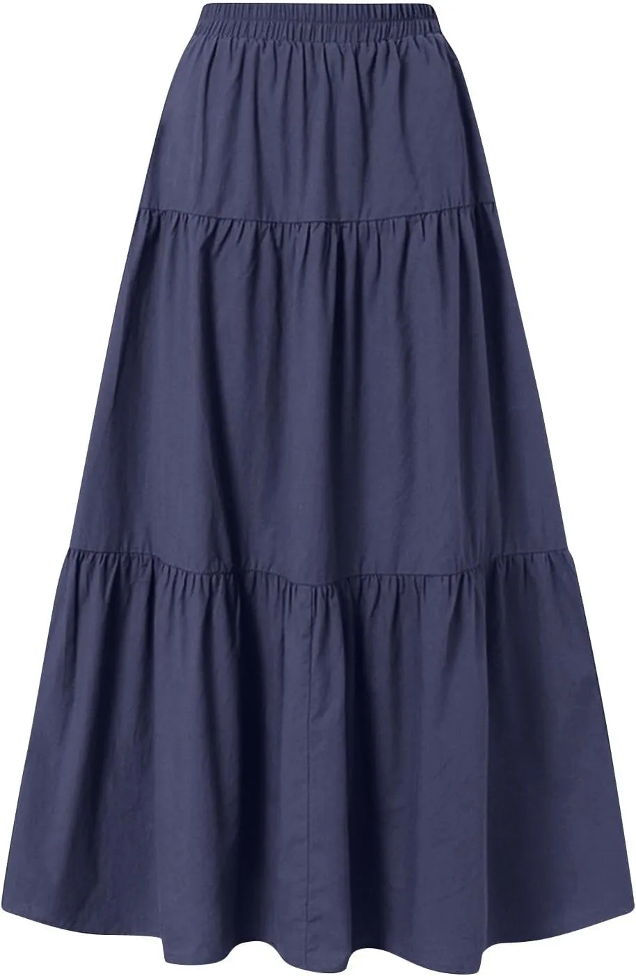 Summer Skirt for Women 2025 Maxi Skirt Drawstring Elastic High Waisted Smocked Tiered Aline Skirts Flowy Long Skirts