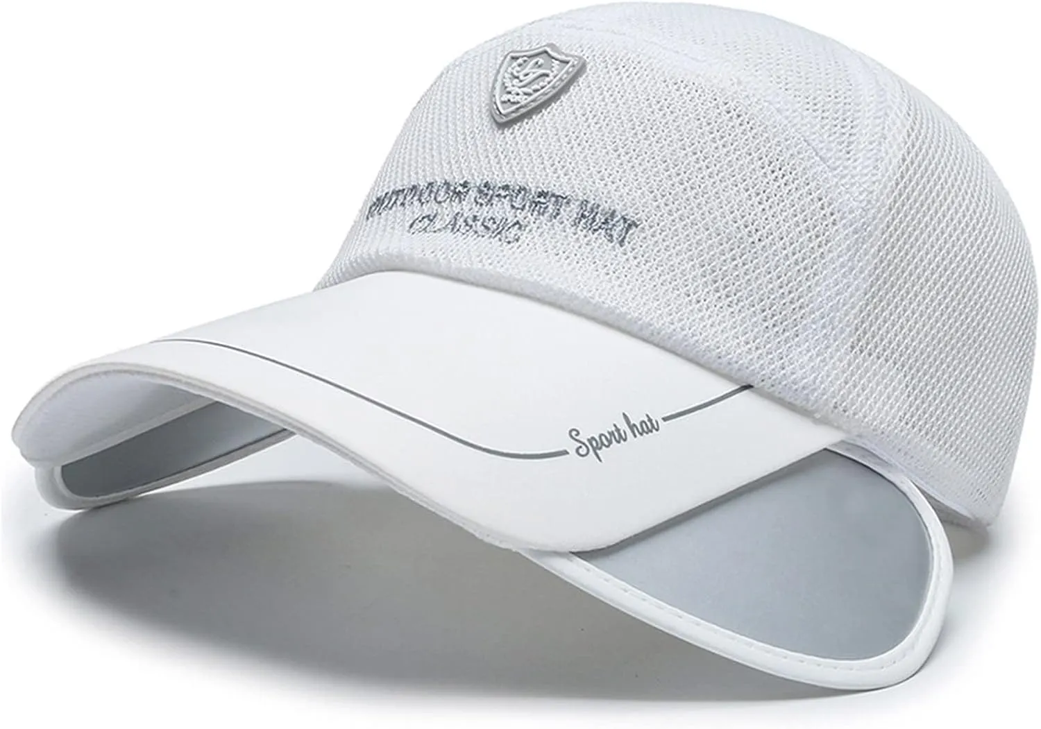 Sun Golf Visor Hats Wide Brim Beach Fishing Hat for Women, Adjustable Retractable Brim Golf Cap Beach Tennis Hats