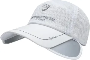 Sun Golf Visor Hats Wide Brim Beach Fishing Hat for Women, Adjustable Retractable Brim Golf Cap Beach Tennis Hats