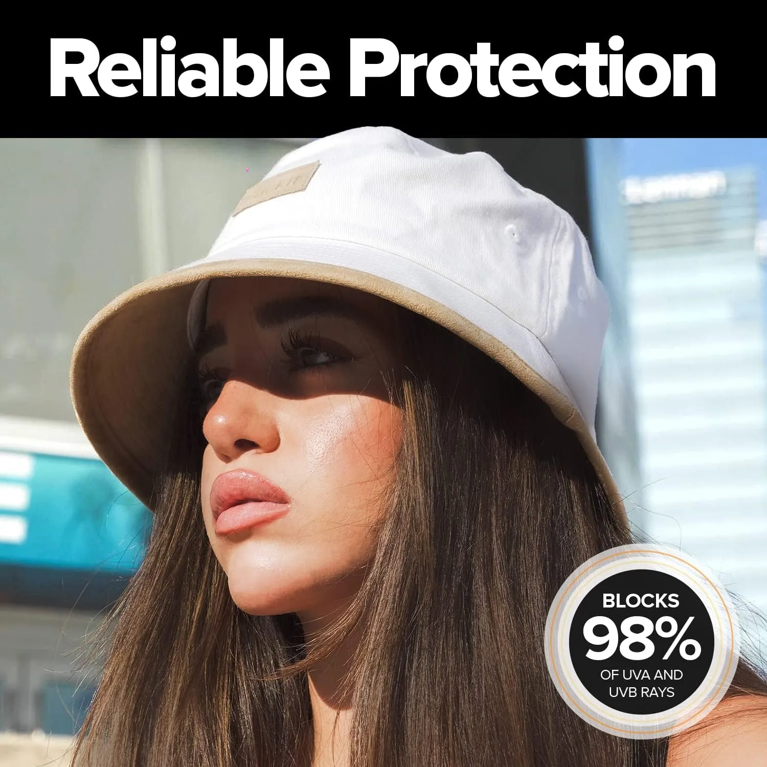 Sun Hat Bucket Hat for Men Women Beach Sun Hat Packable Travel Hat Wide Brim Mens Unisex Summer Hat Reversible Cotton
