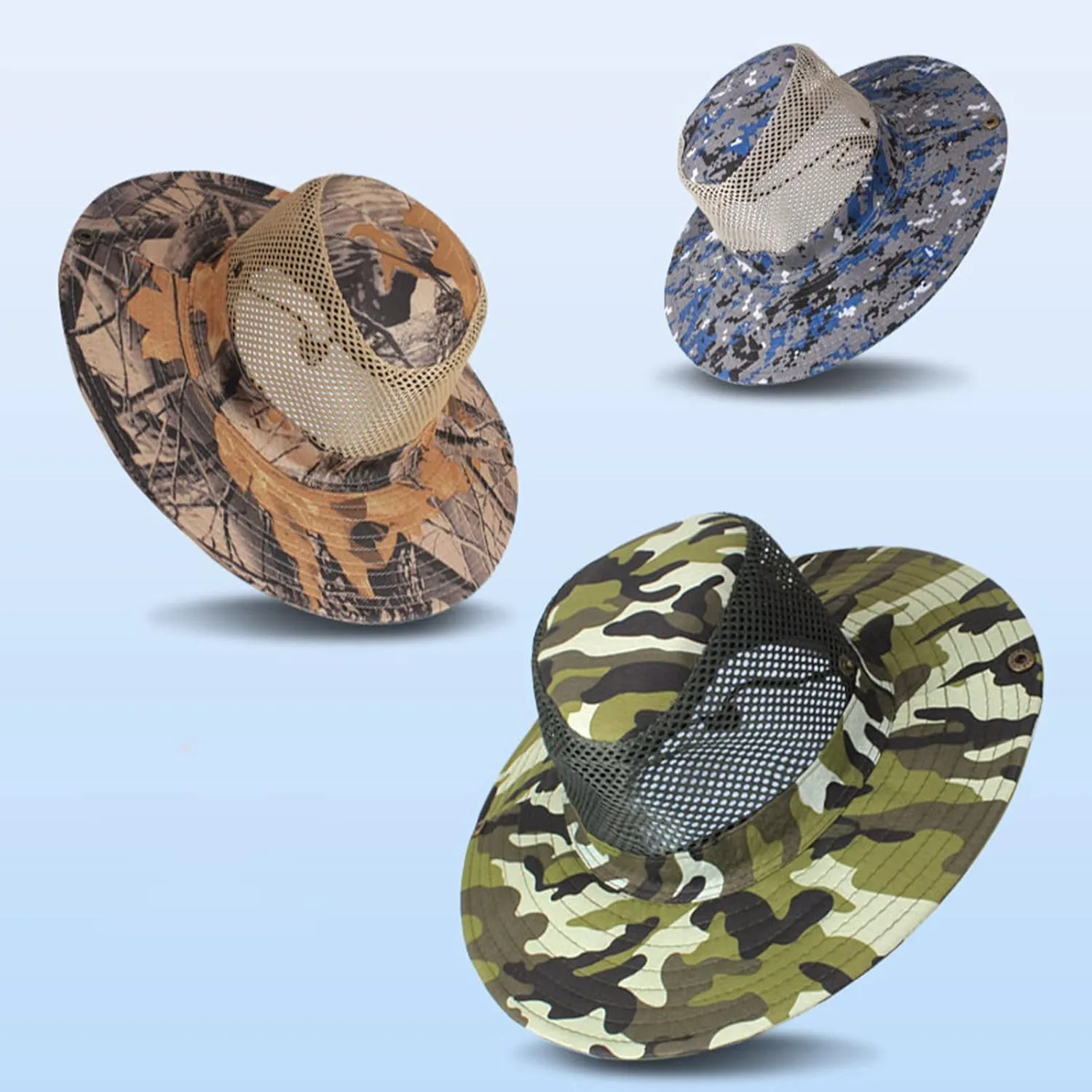 Sun Hat for Men Women UV Protection Wide Brim Boonie Hats for Hiking Fishing Safari Waterproof Hiking Wide Brim Cap
