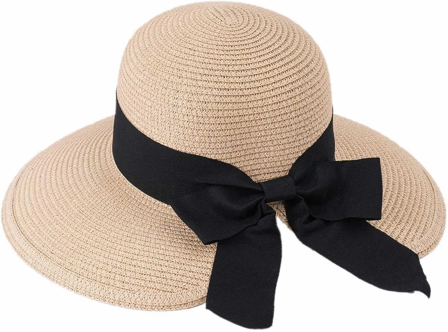 Sun Hats Women Ladies Sunhats Summer Hat Ponytail Beach Hat Wide Brim Hat Foldable Hat Hat Veiling (White, One Size)