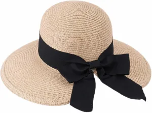 Sun Hats Women Ladies Sunhats Summer Hat Ponytail Beach Hat Wide Brim Hat Foldable Hat Hat Veiling (White, One Size)