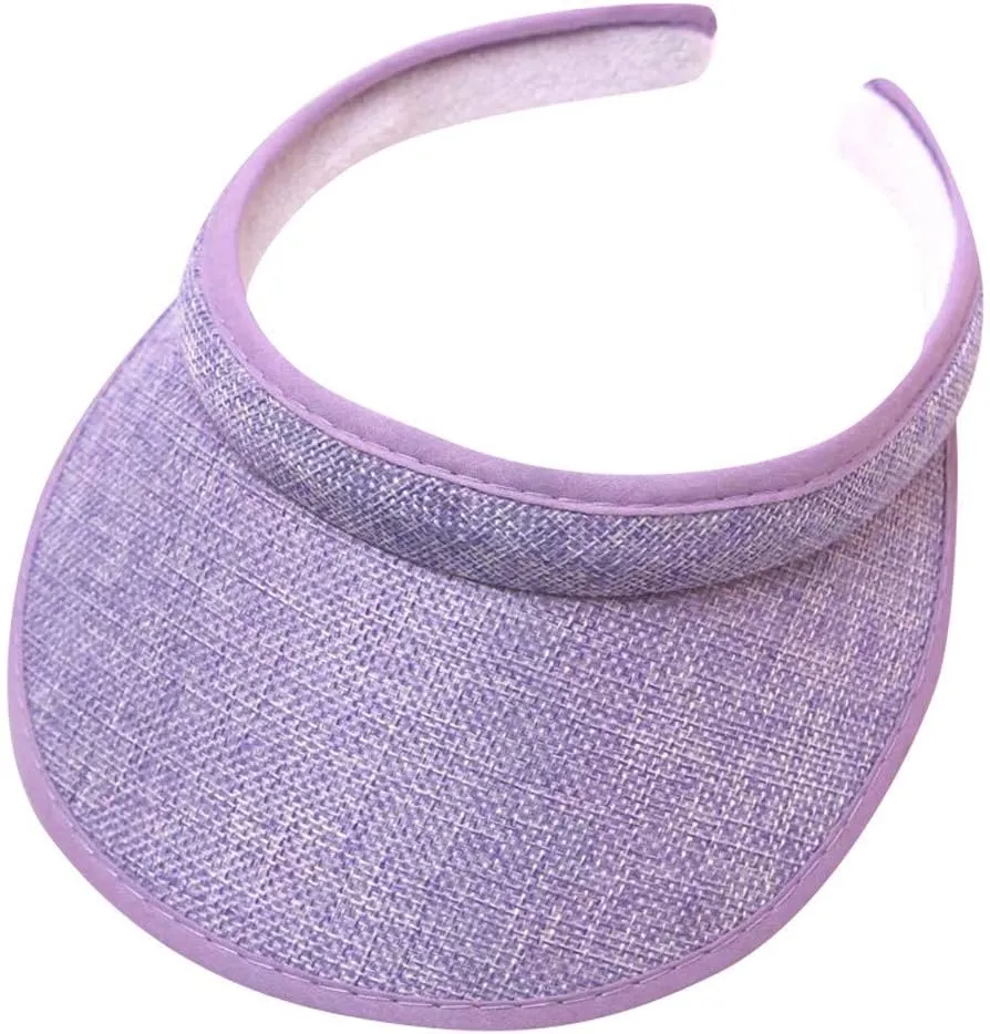 Sun Visor Hats for Women Summer Hat Sun Beach Hat No Headache Visor with Large Brim Ladies Sun Protection Visor Cap