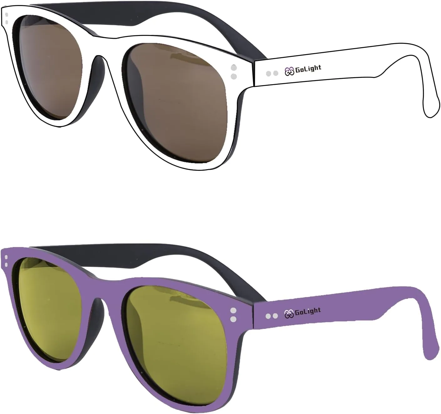 Sunglasses 2 pack Polarized Sunglasses for Mens and Womens, Matt Finish Color Retro Sun Glasses Driving Fishing UV Protection, White/Purple