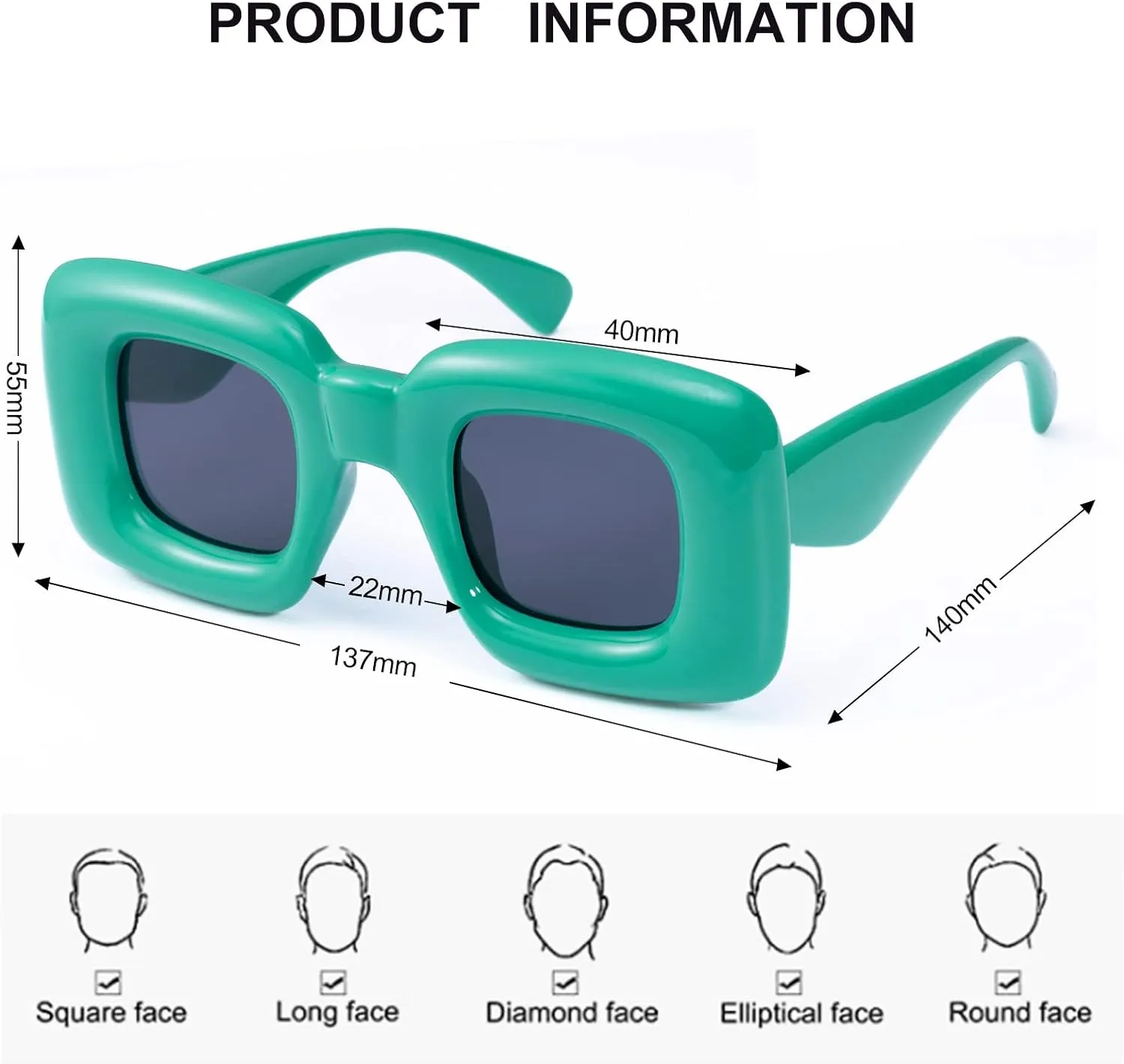 Sunglasses for Women Men Trendy Shades Y2K Glasses UV400 Protection