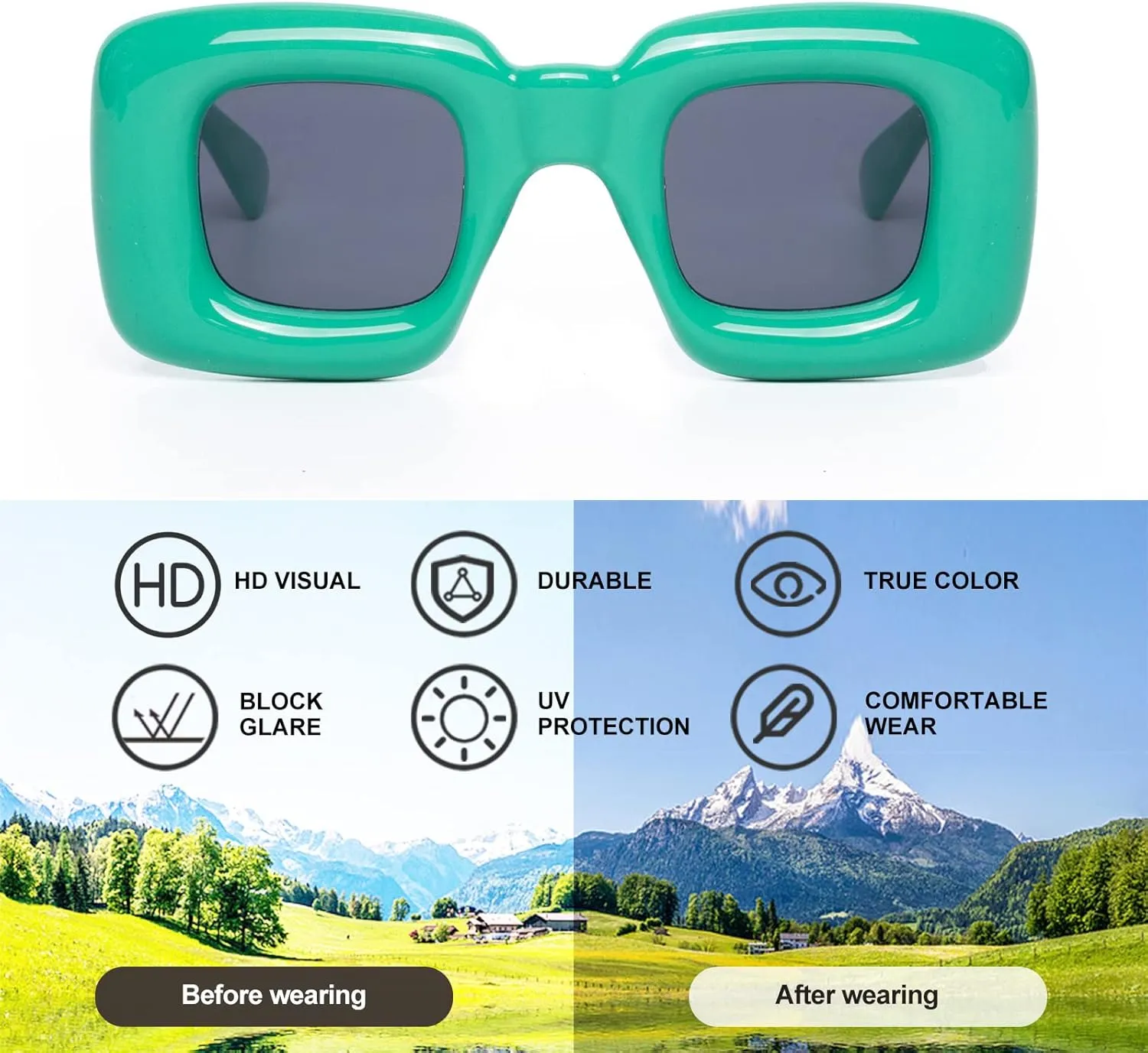 Sunglasses for Women Men Trendy Shades Y2K Glasses UV400 Protection