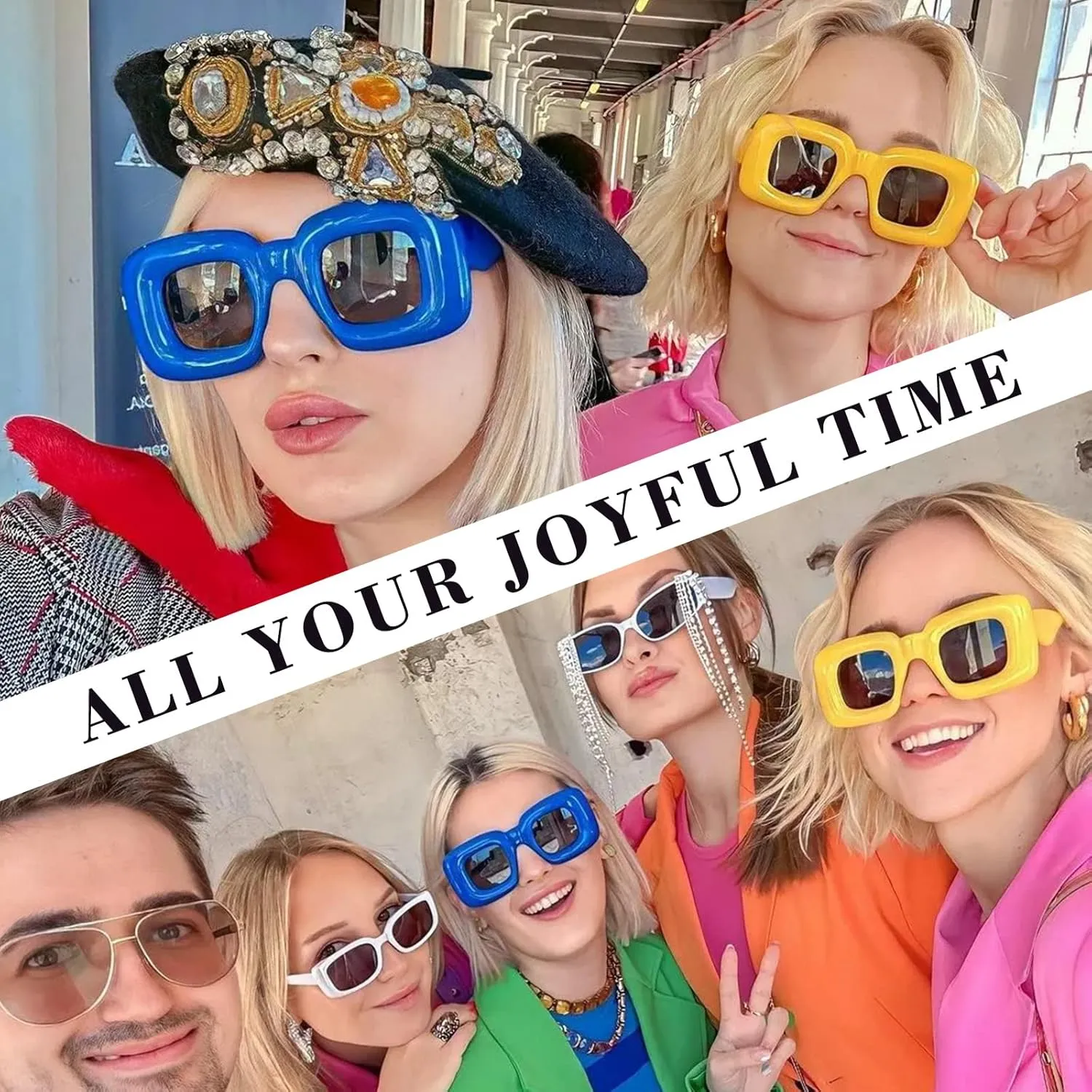 Sunglasses for Women Men Trendy Shades Y2K Glasses UV400 Protection