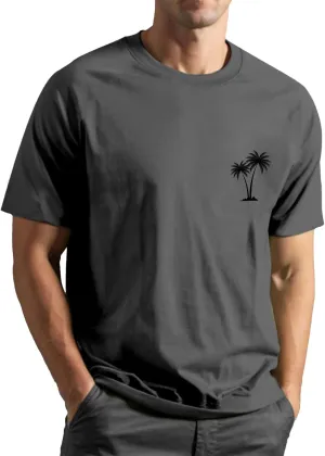 T Shirts for Man Palm Tree Printed Graphic Tees Casual Summer Beach Tops Short Sleeve Crew Neck Basic Tee Shirts