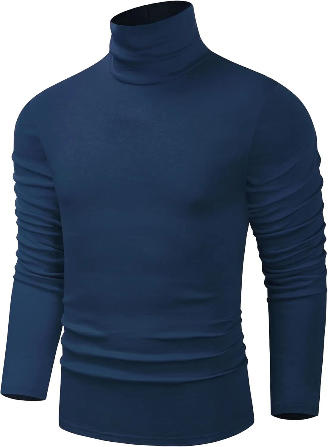 TAPULCO Men Turtleneck Long Sleeve Knitted Pullover Basic Slim Fit Casual Soft Comfy T Shirts