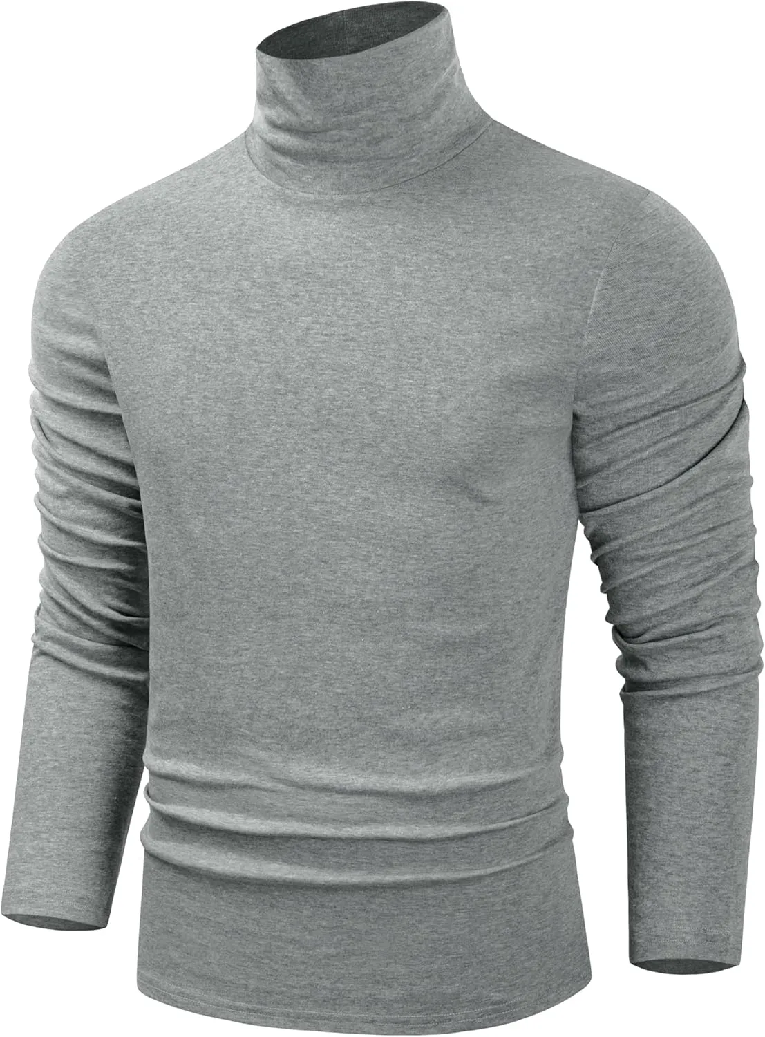 TAPULCO Men Turtleneck Long Sleeve Knitted Pullover Basic Slim Fit Casual Soft Comfy T Shirts