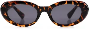 TERAISE Vintage Oval Sunglasses Women Cute Cat Eye Thick Frame Glasses Small Trendy Sun Glasses Chic Retro Style Shades