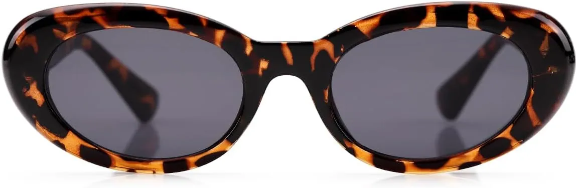 TERAISE Vintage Oval Sunglasses Women Cute Cat Eye Thick Frame Glasses Small Trendy Sun Glasses Chic Retro Style Shades