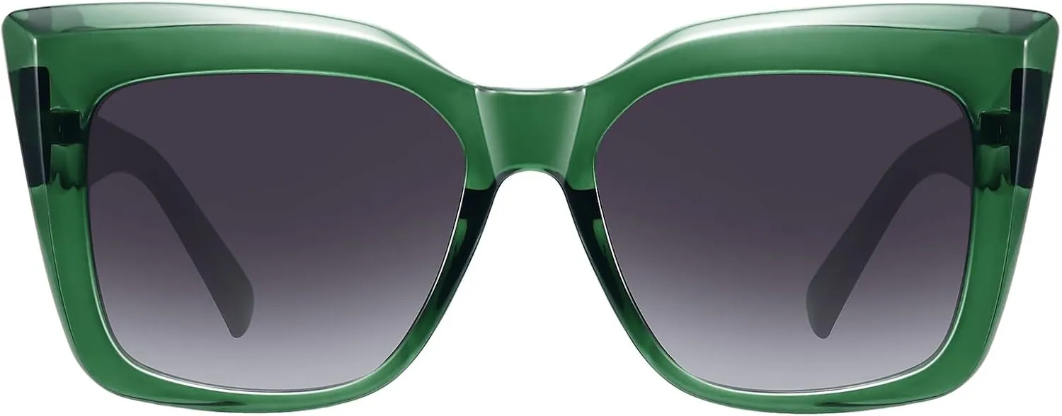 Trendy Cat Eye Sunglasses for Women Large Square Retro Sunnies