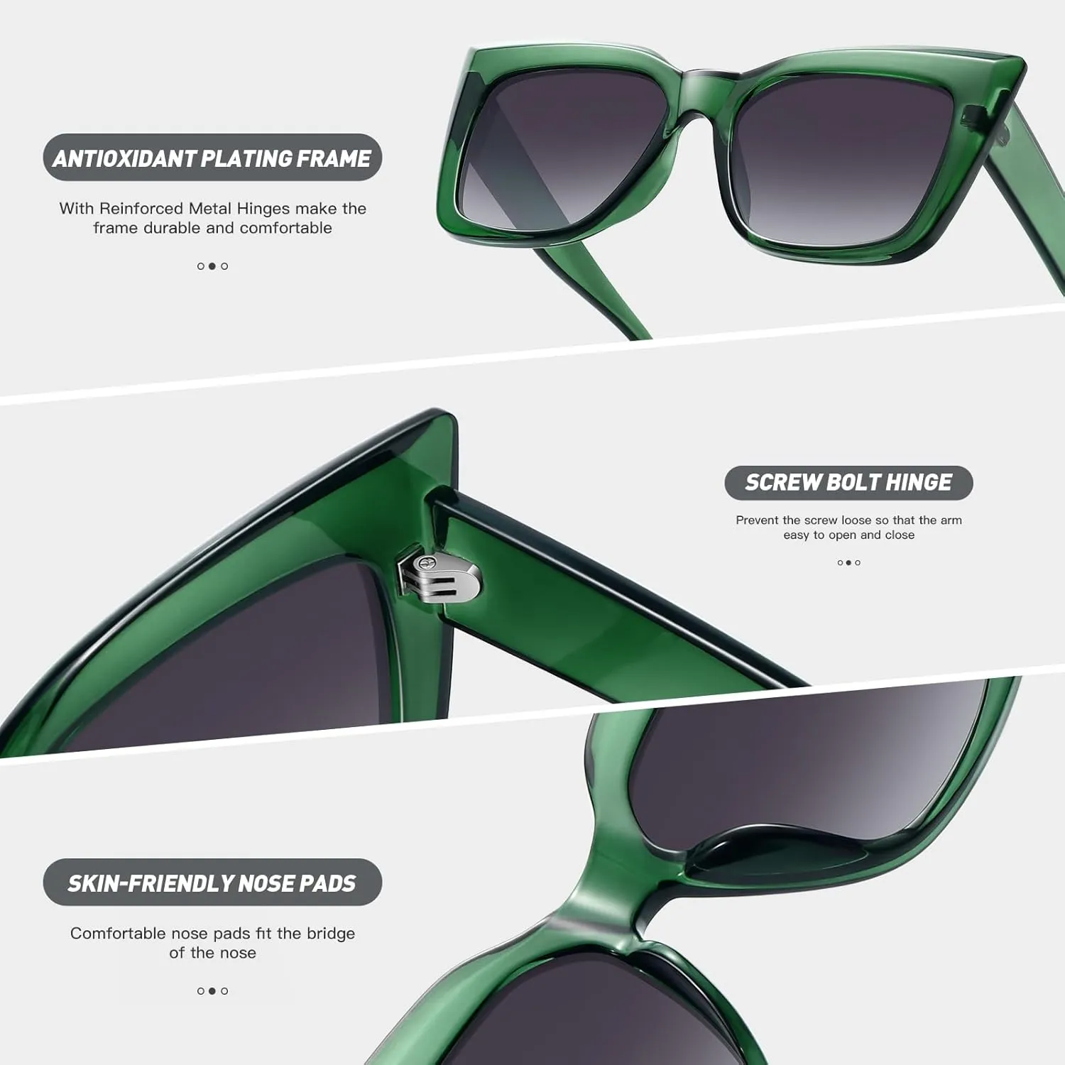 Trendy Cat Eye Sunglasses for Women Large Square Retro Sunnies