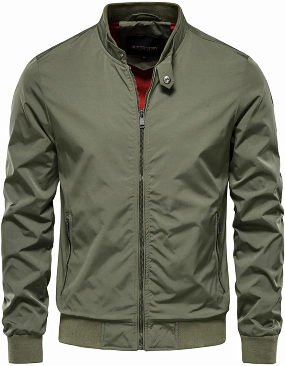 Trendy Jackets for Men 2024 Lightweight Bomber Jackets Spring Casual Windbreaker with Pockets