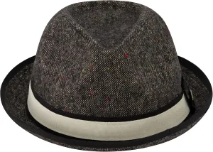 True Religion, Wide Brim Fedora Fashion Hat, Grey, Medium/Large