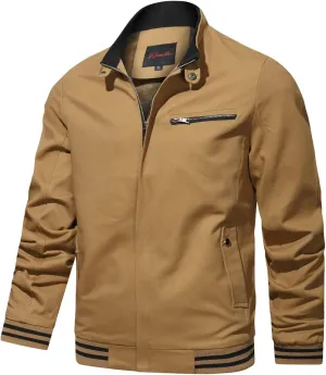 tuduoms Men's Fleece Lined Coats Casual Bomber Jackets Full Zip Windbreaker Jackets Warm Winter Sherpa Aviator Bomber Jacket