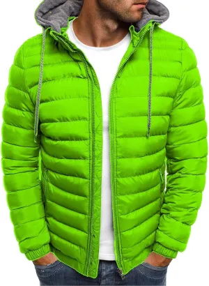 Uillui Winter Coats for Men Casual Lightweight Packable Puffer Jacket Outdoor Quilted Hooded Puffy Down Coat for Snow Ski