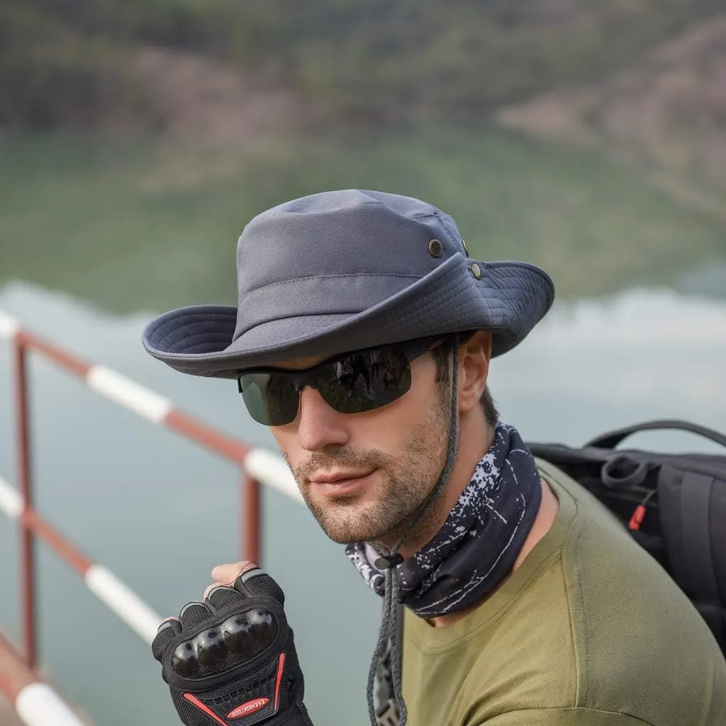UPF 50  Men's 𝐒un Hat Wide Brim Bucket Caps UV Protection Hats for Mens Womens Beach Safari Summer Golf Fishing