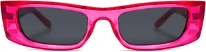 VANLINKER Trendy Small Rectangle Sunglasses for Womens Men Vintage Narrow Cateye Sunnies Polarized Glass VL9711