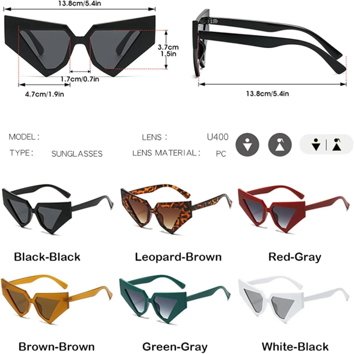 Vintage Black Cat Eye Sunglasses for Women Fashion Luxury Retro Uv400