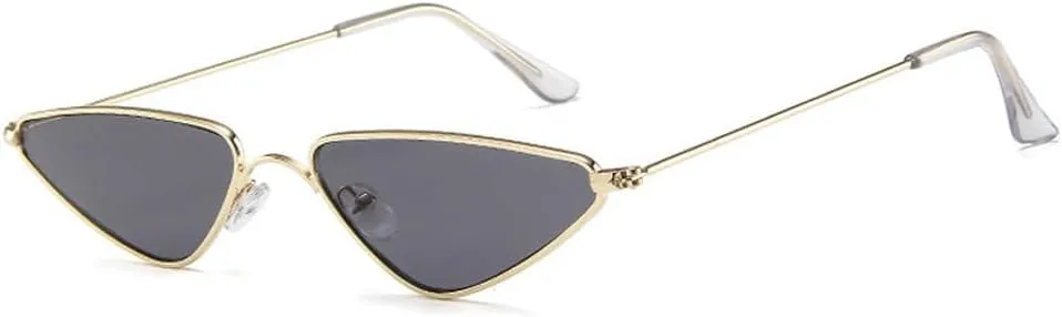 Vintage Cat eye Sunglasses Men Women Unique Triangle Sun Glasses Female Yellow Metal Eyeglasses UV400