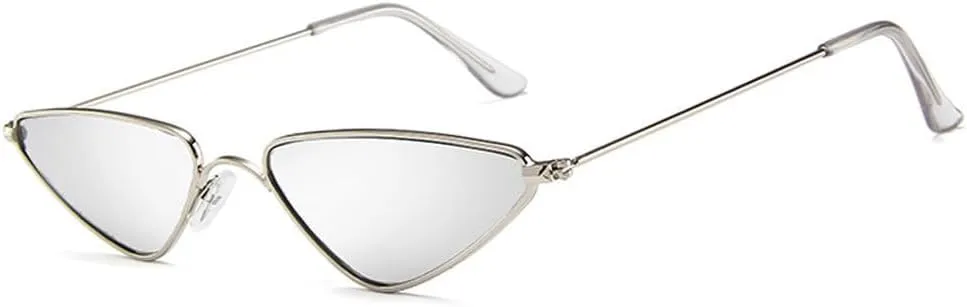 Vintage Cat eye Sunglasses Men Women Unique Triangle Sun Glasses Female Yellow Metal Eyeglasses UV400