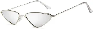 Vintage Cat eye Sunglasses Men Women Unique Triangle Sun Glasses Female Yellow Metal Eyeglasses UV400
