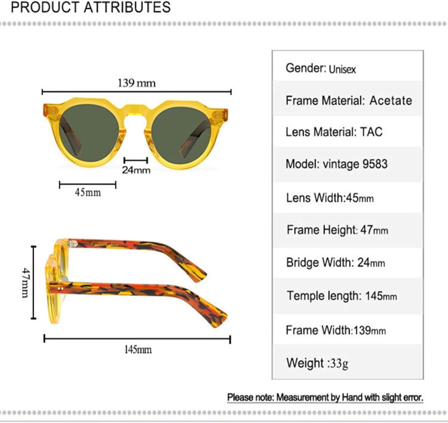 Vintage Men Acetate Drving Sunglasses for Women Lens