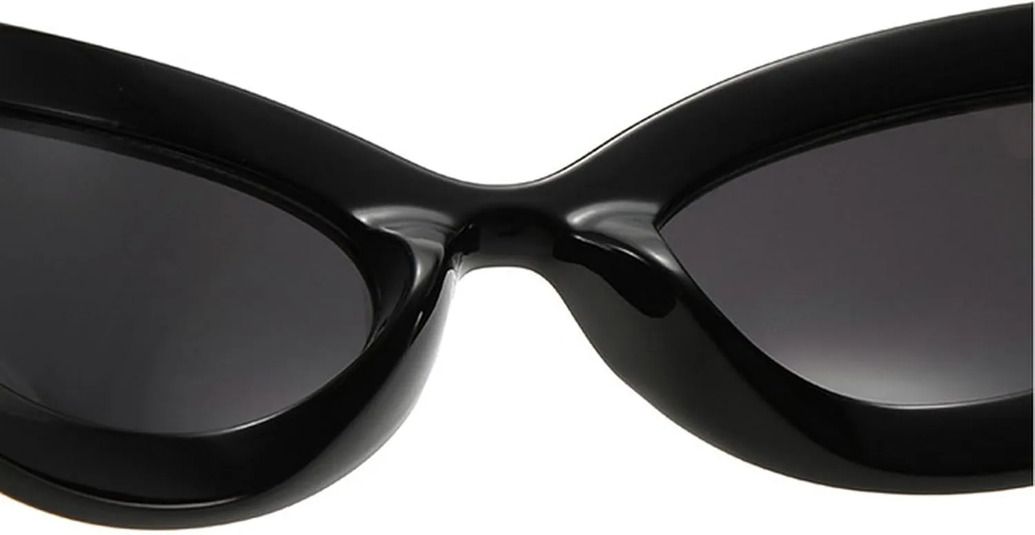 Vintage Oval Cat Eye Y2K Sunglasses For Women Men Luxury Punk Wrap Around Sun Glasses UV400 Unisex Sports Goggles N48