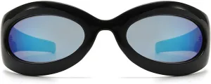 Vintage Oval Cat Eye Y2K Sunglasses For Women Men Luxury Punk Wrap Around Sun Glasses UV400 Unisex Sports Goggles N48