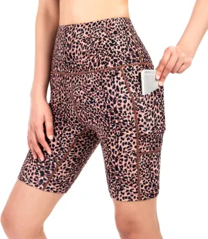 VUTRU Women's Summer 3"/4" High-Waisted Print Running Shorts Biker Shorts Volleyball Shorts with Pockets Quick Dry