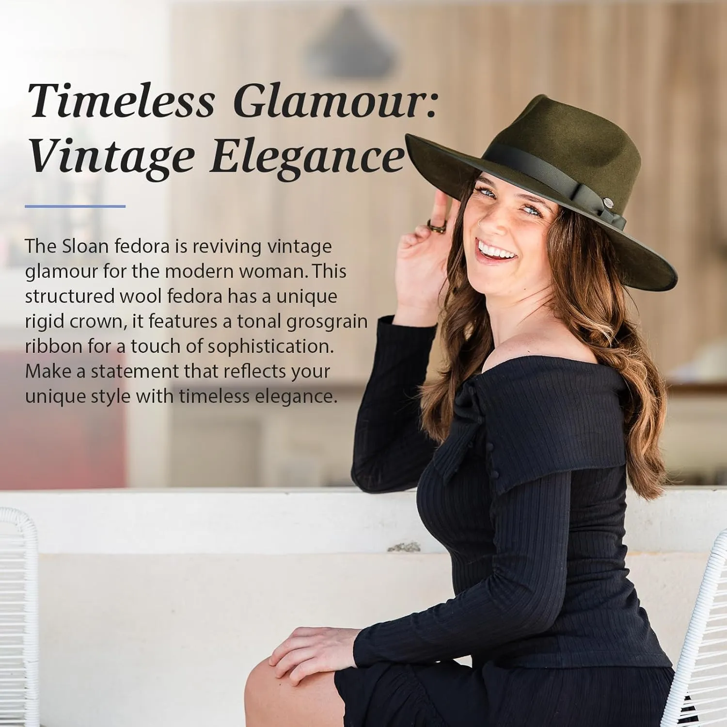 Wallaroo Hat Company – Women’s Sloan Fedora – UPF 50  Sun Protection, Wide Brim and Adjustable Sizing for Medium Crown Sizes