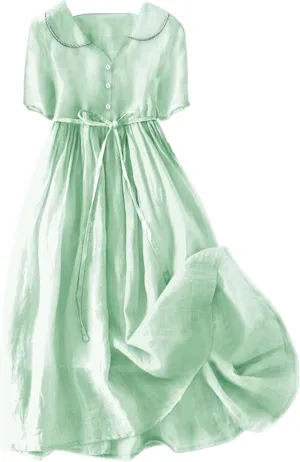 Wedding Guest Dress for Women Button Down Collared Maxi Dresses Casual Fashion Flowy Flutter Swing Dress 2025