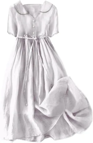 Wedding Guest Dress for Women Button Down Collared Maxi Dresses Casual Fashion Flowy Flutter Swing Dress 2025