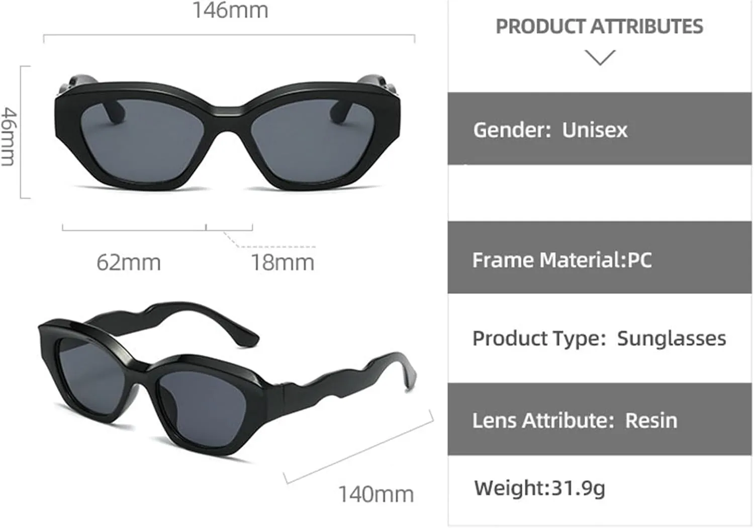 willochra Vintage Cat Eye Sunglasses Women 90s Classic Sun Glasses Female Shades Fashion Gradient Unique Oval Sunglasses