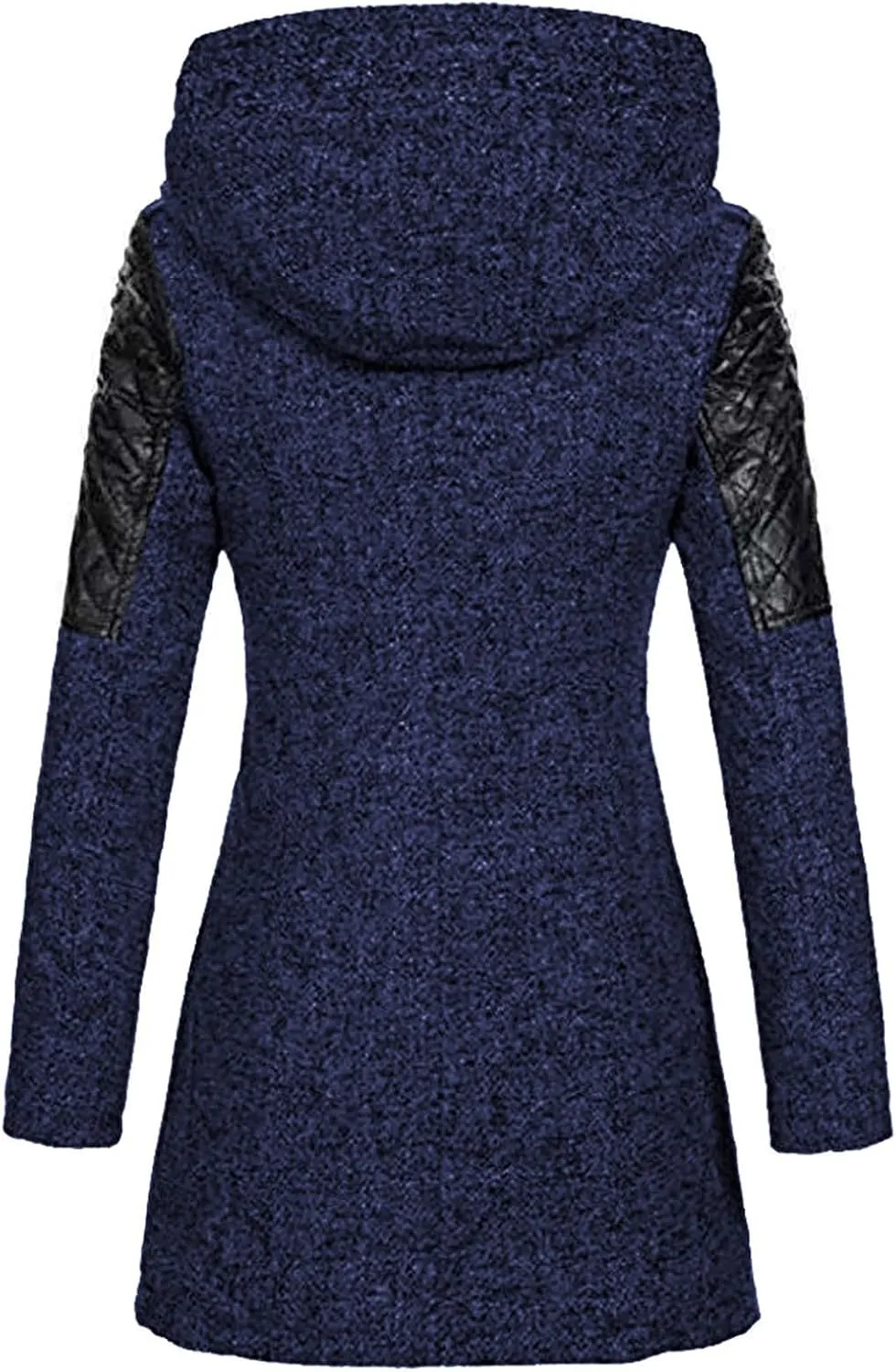 Winter Coat for Women Zip Up Wool Blend Jackets Asymmetric Hooded Patchwork Novelty Trendy 2024 Fall/Winter Jackets